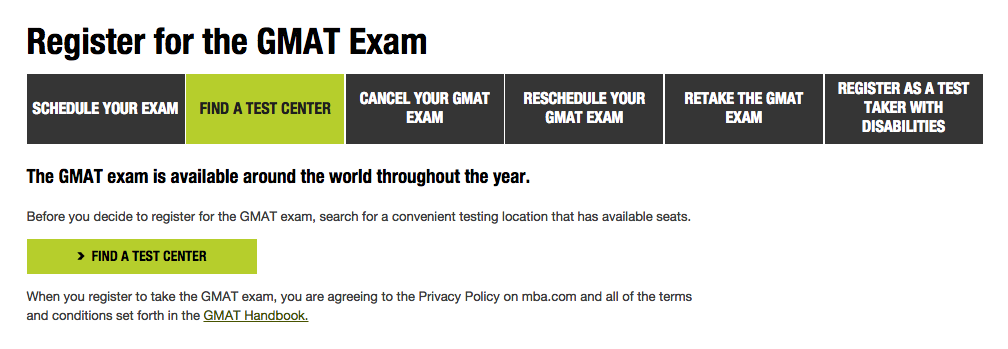 find a gmat test center