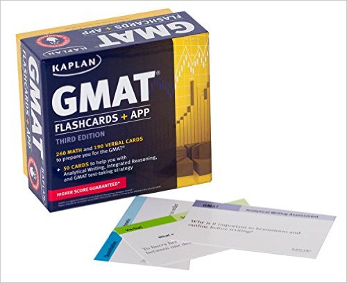 Kaplan's GMAT flashcards ask questions about the structure of the test, as well as the content.
