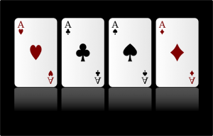 What's the probability of being dealt four aces?!