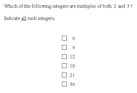 quantitative multiple answer