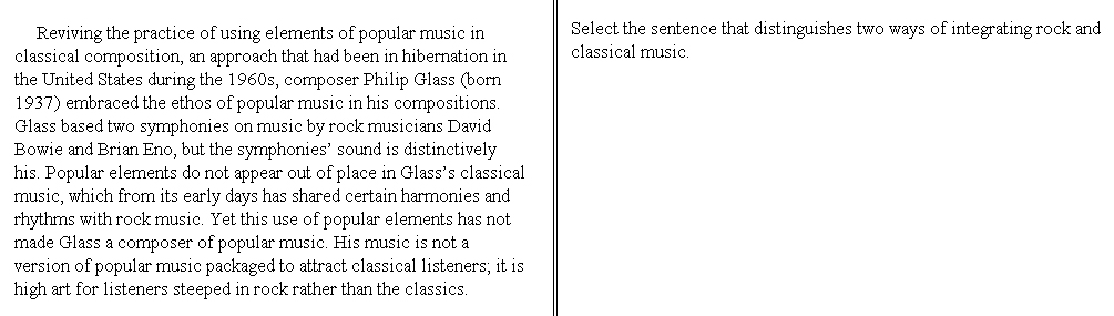 example of a select-in-passage question