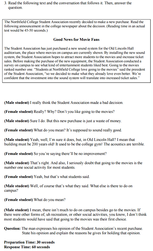 sample conversations toefl TOEFL Study Tips Speaking Guide: Practice Integrated and sample conversations toefl TOEFL Study Tips Speaking Guide: Practice Integrated and