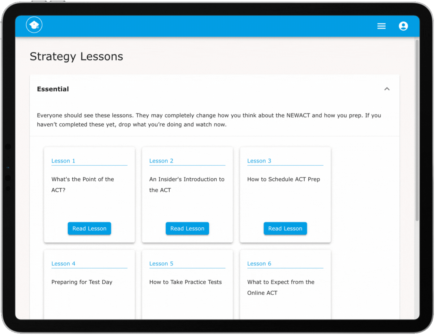 Updated skill and strategy lessons for the new Enhanced ACT